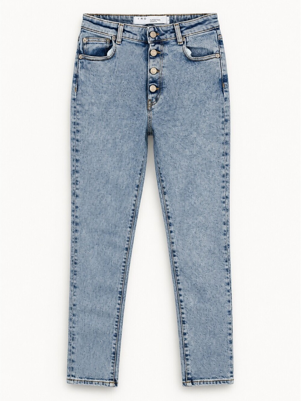IRO Paris Experience Women’s 28 Slim High Rise Button Fly Light Wash Jeans